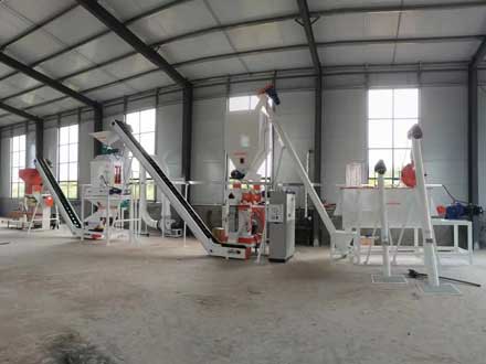 32 Belt type poultry animal feed pellet making line Installation site
