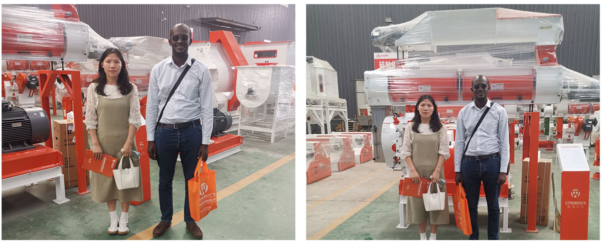 Customer from Rwanda visits our feed production machines factory