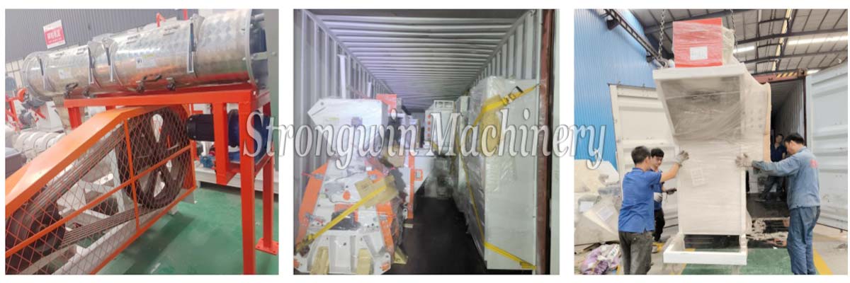 1TPH Floating Fish Feed Manufacturing Machine packing and shipping to Burkina Faso