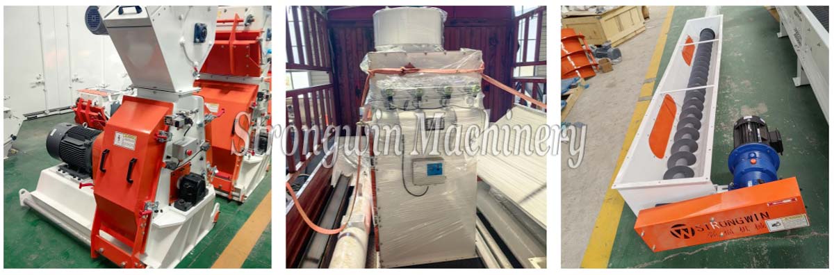 22kw animal feed crushing system equipment packing and shipping to Hebei Province, China