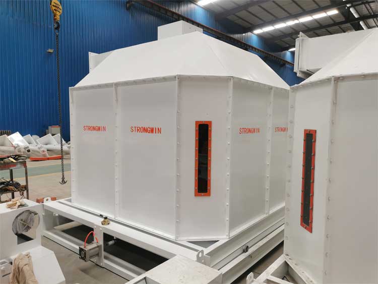 Counter flow feed pellet cooler machine packing