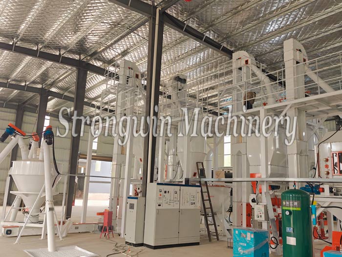 SZLH350 fish feed pellet production line in Hubei Province, China