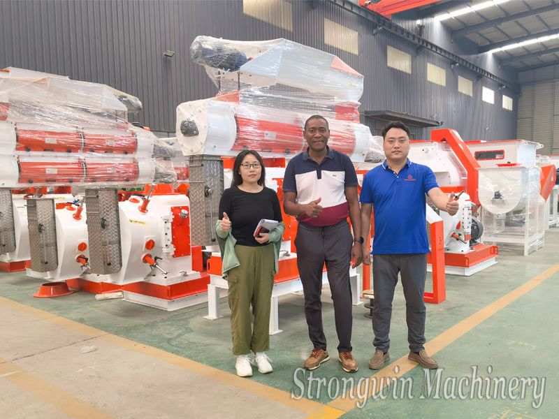 Customers from Mozambique visits our factory for feed pellet mill